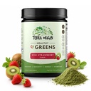 TERRA IZCELSMES Veselīgi zaļie pūderi Blend - Superfoods, Probiotikas, Fermenti, Spirulina - Imūnās un Gremošanas Gut Health Support - Enerģija un labsajūta Boost - 30 Kalpojumi (Kiwi Zemeņu)