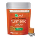 Qunol Turmeric un Ginger Soft Chews, 750mg Turmeric Papildinājums, Ultra High Absorbcija, lai atbalstītu kopīgu veselību, 90 Skaits