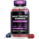 Effective NUTRA Milk Thattle Gummies ”Cukuru nesaturošs piens Thattle ekstrakts 1000mg aknām Detox & Antioksidants Atbalsts ” Vegan, lipeklis-free” 45 dienu piegādes, Natural Berry Flavor, Ražots ASV (90 grāfs)