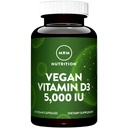 MRM Nutrition D3 vitamīns 5 000 SV - sievietēm un vīriešiem - augstas aktivitātes tīrs holekalciferols no Lichen, vegana kalcija absorbcija Atbalsts kaulu un imūnai veselībai - bez GMO un lipekļa - 60 Kalpojumi