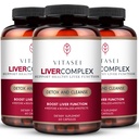 VITASEI Aknu tīrīt Detox & Remonts, aknu komplekss W/Milk Thistle Extract, Garcinia, Curcumin C3, Atbalsta augu papildinājums, Detox Formula sievietēm un vīriešiem, 60 kapsulas (iepakojums no 3)