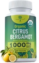Organic Citrus Bergamot Pielikums - Tikai USDA, Kardiologs Formulēts 200+ Zinātniskie pētījumi -1000mg - Patentēts ekstrakts, sirds, holesterīns, & Lipid - Itāļu Bergamot High Polyphenoles 60caps