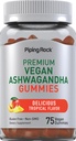 Piping Rock Ashwagandha Gumies Papildinājums - 75 Grāfs - Sieviešu un vīriešu - Tropiskais Flavor - Vegan Formula - Non-GMO, bez lipekļa