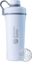 BlenderBottle Radian Shaker Cup Izolēta nerūsējošā tērauda ūdens pudele ar Wire Whisk, 26-Ounce, Matte White