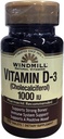 Vējdzirnavas Natural Vitamīni D- 3 vitamīns Holekalciferols 1000IU Diētiskās piedevas 100 tabletes (iepakojums no 2)