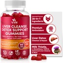 VVNaturals Bezcukura 26-in-1 Aknu tīrīt Detox & Remonts Tauku aknu formula Gumies; 3000mg Blend of Glutatione, Silymarin Milk Thattle, Holīns, TUDCA ; Aknas Detox Gumies - 60 Vegan Ct