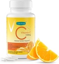 1000mg C vitamīna, imūnās uzturvielas, 120 košļājamās tabletes, 60 dienu iepakojums, bez lipekļa, oranžs Flavor