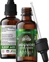 Mugwort ekstrakta šķidruma pilieni – Organiskā relaksācija, Miega atbalsta pilieni – Dabīgā Mugwort Tincture - Ražots ASV - 2 Fl Oz
