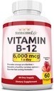 NaturalisimoLife vitamīns B12 6000 μg – Ātri izšķīdina zemeņu Flavor Nuggets – 60 Nuggets, ne-GMO, Vegan, bez lipekļa