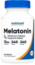 Nutricost Melatonin 12mg, 240 tabletes - 12mg Per apkalpo, ne-GMO, bez lipekļa