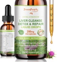 GREENPEOPLE Aknu tīrīšana Detox un remonta pilieni - Aknu papildinājums w/Milk Thistle Silymarin, Artichoke & Dandelion aknu Detox & Support- 16x potents Herb-Nutrients - 2Fl Oz Dabīgs Flavor