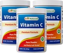 Labākais dabas 100% Pure C vitamīns Pulveris Ne-GMO 1 lb (454 Grams) Pulveris (arī saukts par askorbīnskābi) (1 LB (3. iepakojums))