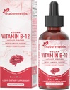 Piesātinājumi vitamīns B12 5000 μg Organiskais šķidrums Pilieni: Enerģija un nervu atbalsts - Vegāns Alkohols bez, ne-GMO, bez cukura 2 Fl Oz
