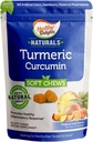 Veselīgs degustācija dabas, kurkumas kurkumīns Soft Chews, veicina veselīgu iekaisuma reakcija, delicious tropu augļu Flavor, 30 Count