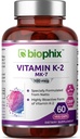biophix vitamīns K2 MK-7-100 μg 60 Veg kapsulas - atbalsta spēcīgus kaulus Imūnā veselība