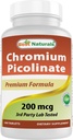 Labākā dabas Hroma Picolinate tabletes, 200 μg, 240 Skaits