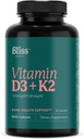 D3 vitamīns K2 - D3 vitamīns 5000 SV ar K2 vitamīnu kā MK-7, kalciju un fosforu Ultimate Absorbcijai - D vitamīna piedevas, 60 Vegkapi, 60 dienu piegādes