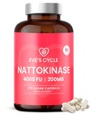 Eve's cycle Nattokinase Papildinājums 4000 FU - 270 Vegan Natto kapsulas - Premium Japāņu enzīmi, Dabīgs asins šķidrs, Organisks, nav stearātu, nav GMO, ražots ASV