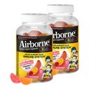 Airborne Kids 500mg Vitamīna C Gumijas, Kids Imūnsupport Cinka Gumijas ar spēcīgiem antioksidanti VIT C & E - 63 Gumijas, Assorted Fruit Flavor (iepakojums no 2)