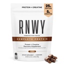 RNWY Complete Protein, 25g Rauga proteīns + 5g Kreatīna monohidrāts, Vegāns, bez piena produktiem, informēts sports Sertificēts, pēcdarbs atgūšana izturības sportistiem, Šokolāde, 21 Kalpojumi