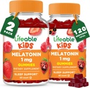 Dzīvojams melatonīns 1 mg -- Great Tasting Melatonin Gimmies Kids --- lipekļa bezmaksas Košļājams -- Palīdz Falling Asleep un Staying Miega --- bērniem, Teen un Toddler -- 2 Pack - 120 Gumies