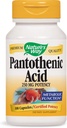 Dabas ceļš Pantothenic Acid 250 Milligrams potenci, 100 kapsulas. Iepakojumā 3 pudeles