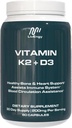 Vitamīns K2 D3 Papildinājums - Augstas devas - Atbalsta Kauls, Sirds, Imūnā veselība - Ne-GMO, Bez lipekļa, Veģetārs - 60 Kapsulas (60 Servē) - Premium Quality K2+D3 Formula