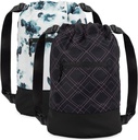 GOMOYO 2-Pack Women's Floral Plum Drawstring Backpack with Adjustable Shoulder Strap, 18 x 14 x 7 inches, Perfect for Gym, Travel, and Overnights