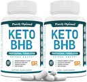 Tīri optimālas Keto BHB kapsulas – eksogēnas ketonu tabletes ketozes atbalstam, ilgstošai enerģijai, fokusam un metabolismam – sievietēm un vīriešiem, 120 kapsulas