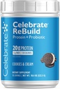 Atzīmējiet vitamīnus Rebuild Proteīnu Pulveris ar probiotikām un prebiotikām - 20g sūkalu izolātu proteīns, augsts Fiber, pēcbariatriskās ķirurģijas pacientiem - Cookies & Cream (15 Kalpojumi)