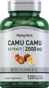 Piping rock Camu Camu Capsules 2000mg  - 120 Tabletes - Augļu ekstrakts - ar C vitamīnu -- Ne-GMO, bez lipekļa Papildinājums