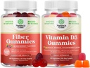 Cigoriņu saknes papildinājums pieaugušajiem ar prebiotiku Gut & Digestive - bez cukura un vegāna un D3 vitamīna Gumijas ar 2000IU uz vienu apkalpo kaulu muskuļu un imūno atbalstu
