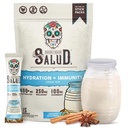 Salud 2-in-1 Hidratācijas paketes + immunīcijas elektrolītu pulveris, Horchata - Agua Fresca dzēriens Mix, plūškoka ogas, bez piena un sojas, ne-GMO, bez lipekļa, vegans, zems kaloriju saturs, 1g cukura (15 Kalpojumi)