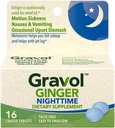 Gravol Ginger Nakts tabletes bojātas kuņģa un sliktas dūšas gadījumā, 16ct kopā ar Melatonīnu