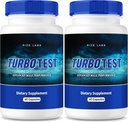 rize laboratorijas TurboTest Diētiskās tabletes vīriešiem, TurboTest kapsulas veselīgākam ķermenim, TurboTest maksimālā stipruma formula, TurboTest Papildinājums Atsauksmes (120 kapsulas) (iepakojums no 2)