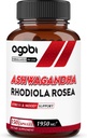agobi Ashwagandha Papildinājums ar Rhodiola Rosea 1950mg - Augsts Koncentrēts ekstrakts imūnās sistēmas, stipruma, enerģijas ražošanai, Focus & Overall Health - 150 kapsulas