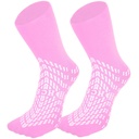 HCS Neslīdošā slimnīca Zeķes ar Grips sievietēm un vīriešiem (6 pāri) - 360 All-Around Tread Neslīdošs Zeķes gados vecākiem cilvēkiem/Seniori - Slimnīcas Grip Zeķes, Kritiena riska pacientu Slīdēji (Rozā, Regulāri)