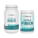 JJ Virgin šokolādes paleo all-in-one Shake un Extra Fiber pulvera papildinājums: