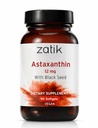 Zatik Naturals - astaksantīns 12mg ar organiskām melnām sēklām, antioksidants, 90 Vegan Softgels