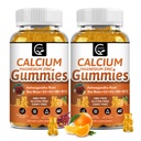 1200mg kalcija Gumijas ar vitamīnu D3,K2,B12 & B6 - Augu komplekss kalcija magnija papildinājums ar glicinātu, potasiju, jūras mosu, ashwagandha Kaulu un zobu stipruma saknes, muskuļu un imūn-2 iepakojumā