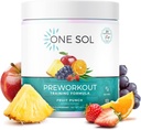 One Sol Pre-Workout sievietēm, Uzlabots sūknis & Focus, Nav džitri vai Crash, Dabas Sastāvdaļas, 100% Vegan, bez lipekļa un sojas, (Augļu Punch)
