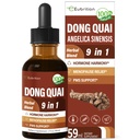 Dong Quai Liquid papildinājums sievietēm, Angelica Sinensis Saknes ekstrakts Tincture Support Menopause & PMS Relief, Hot Flashes, Herbal Blend Drops with Red Clover Grieķu. 2oz