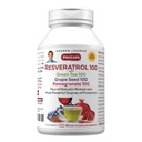 ANDREW LESSMAN Resveratrol- 100 ar zaļo tēju 100 vīnogu sēklām 100 granātāboli 100 mg - 60 kapsulas - četras spēcīgas, aizsargājošas antioksidanti.