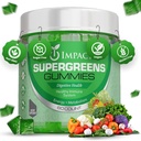 Supergreens Veggies Gumies - Veģetārietis Fiber Gummies pieaugušajiem un bērniem - Daily Green Superfoods ar 35+ Essential Vitamīni & Atbalsts Imunity & Gut Health - 4g Fiber uz diviem gumija (60 grāfs)