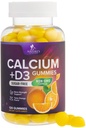 Kalcija papildterapija Gumijas - bez cukura kalcija gumija ar 400 SV vitamīnu D3 labākajai absorbcijai - atbalsta imūno veselību, kaulus un zobus - dabas kalcija košļājamās vielas sievietēm un vīriešiem - 120 Gumijas