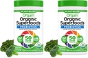 Orgain Organic Greens Pulveris + 50 Superfoods, Oriģināls - 1 miljardu probiotikas Gut Health, Antioksidanti, Vegan, augu bāzes, bez lipekļa, ne ĢMO, bez piena sulu un gludo sīrupu maisījums - 0,62lb