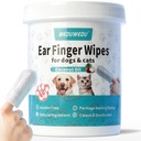 Ausu tīrītājs Finger Wipes 60 grāfi, suņu ausu tīrītājs, kopšanas komplekts Kopšana suņiem un kaķiem, Mīksts un viegli Otic Tīrīšanas Pads, Noņemt Wax, Netīrīšana un Apturiet Smelly, Niezoša, Nav Irritējoša, Kokosriekstu smarža