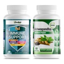 GreeNatr 7-in-1 Imūnsupporta papildinājums ar C vitamīnu, D3 vitamīnu, Cinka 50mg, Quercetin, kombinācijā ar organisko ashwagandha kapsulas Featuring Black Pepper pastiprināta absorbcija