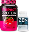 Nutroloģija TRIPACT proteīna pulveris, 7-in-1 Ēdienreizes aizstāšana Shake, Superberry (40 Serves) Zen Dabīgs magnija papildinājums (30 Servē)