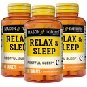 Majons DABAS Relax & Miega Uztura augu papildinājums ar baldriāna Saknes un Passiflora ekstraktu, 9 Month Supply, 3 Pack